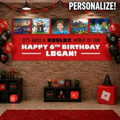 Roblox PHOTO PERSONALIZED Giant Vinyl Keepsake Banner